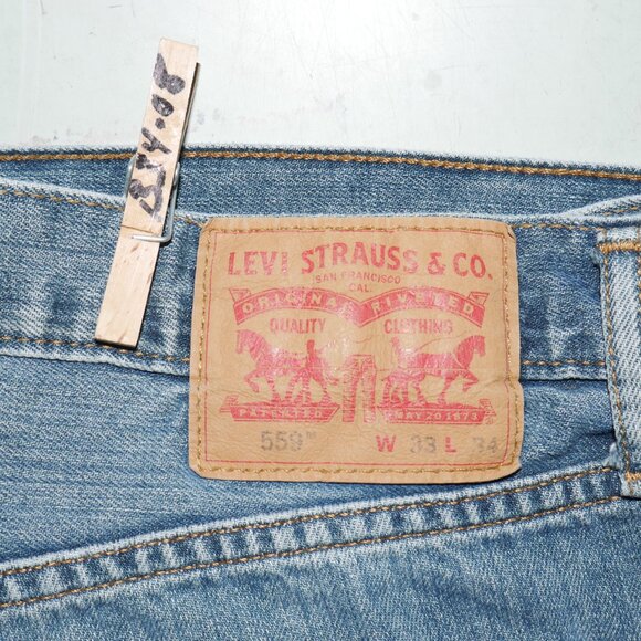 Levis 559 Men's Size 33x34 Jeans Relaxed Fit Straight Leg Medium Wash Denim - Picture 7 of 11